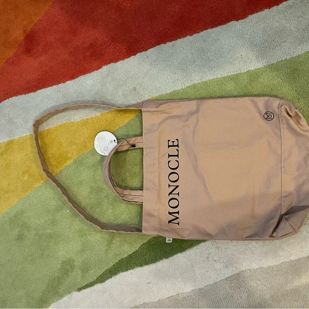 Monocle Beige Canvas Tote Bag for Men